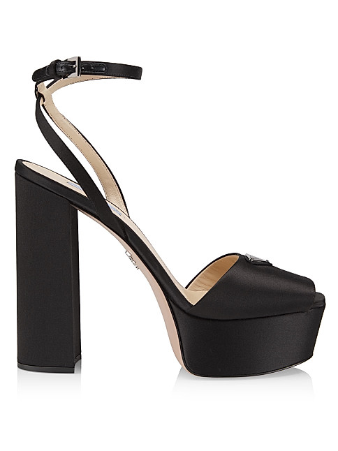 Logo Satin Platform Sandals | Saks Fifth Avenue