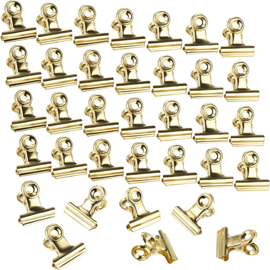 Boao 100 Pcs Mini Gold Metal Clips Small Gold Binder Clips Bulk for Photos, Maps, Drawings, Art W... | Amazon (US)
