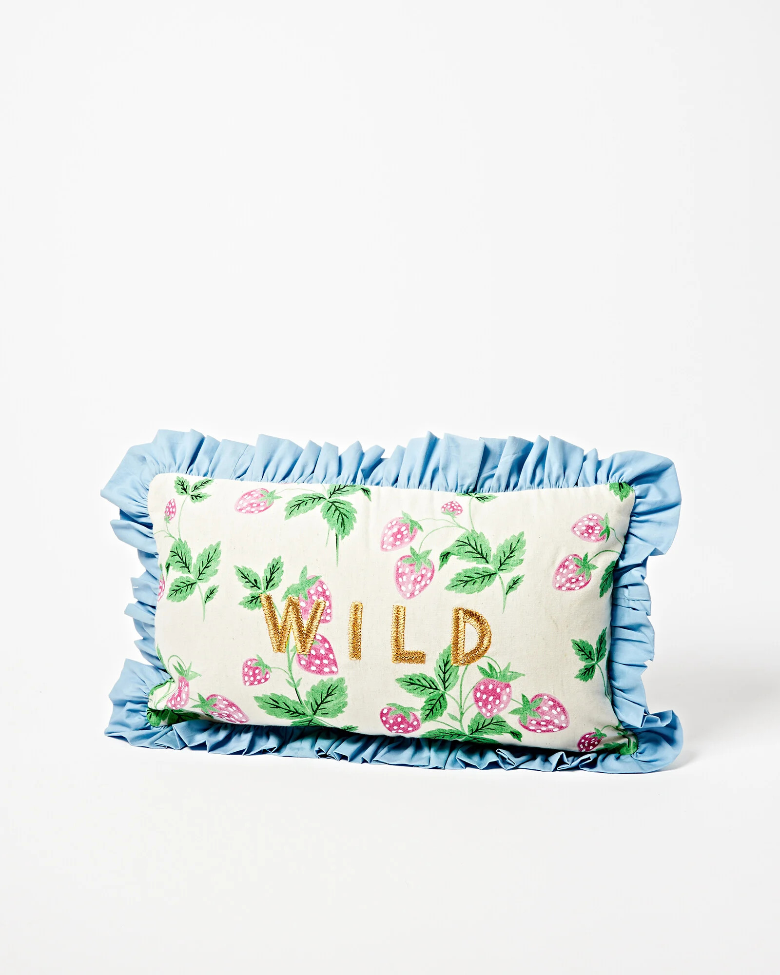 Wild Strawberry Embroidered Cushion Cover | Oliver Bonas | Oliver Bonas (Global)