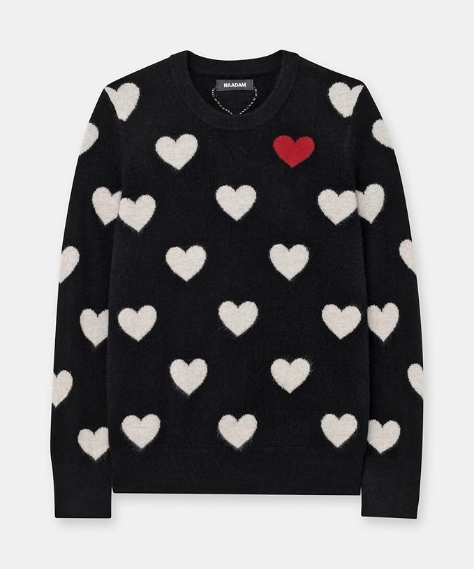 Naadam Womens Cashmere Heart Crewneck Sweater | Amazon (US)