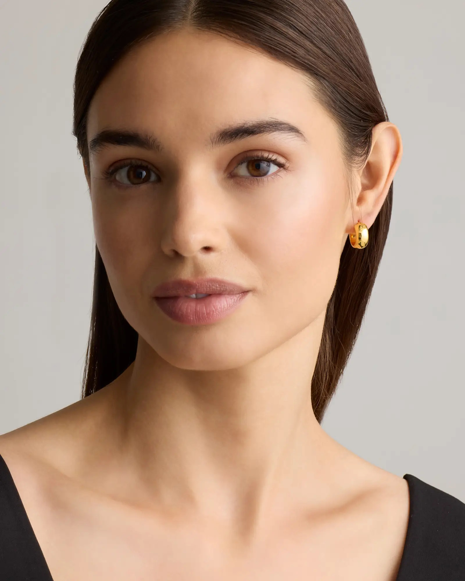 14K Gold Wide Huggies in Yellow Gold | Quince