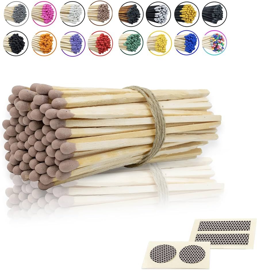 4" Inch Long Wooden Refill Matchsticks with Strike Stickers - Safety Matches Wholesale Bulk Loose... | Amazon (US)