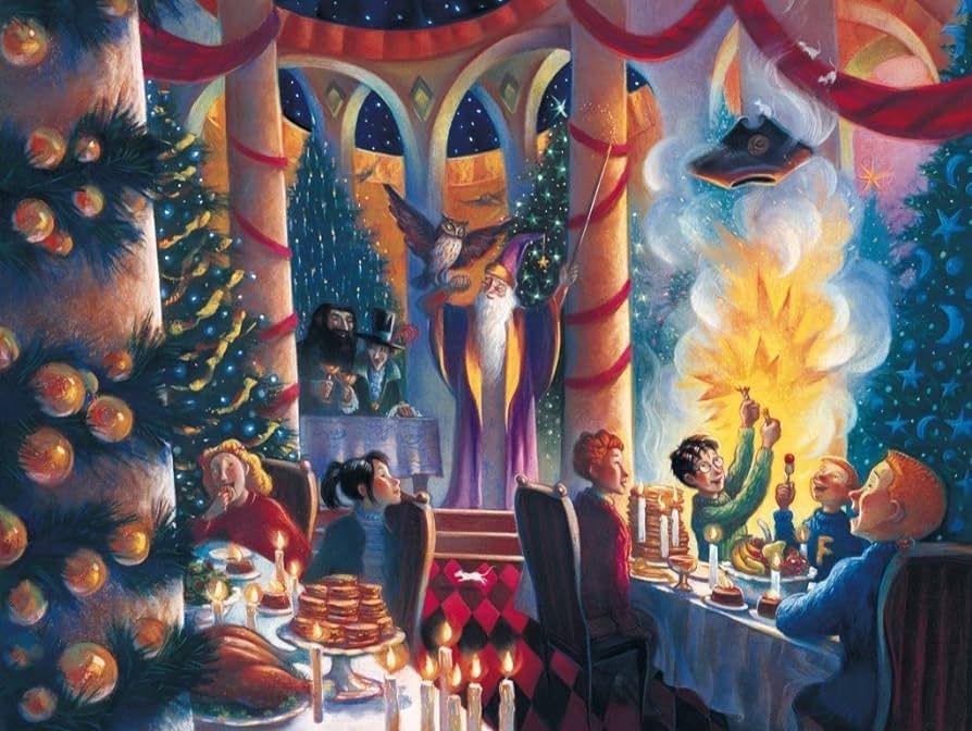 New York Puzzle Company - Harry Potter Christmas at Hogwarts 500-500 Piece Jigsaw Puzzle | Amazon (US)