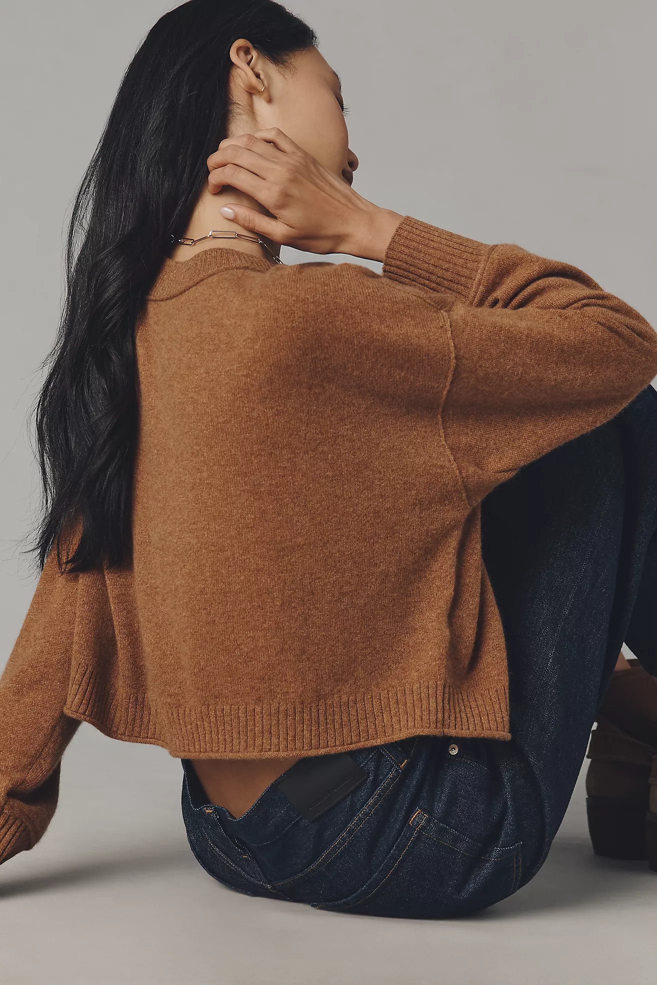 The Goldie Cashmere Long-Sleeve Crew-Neck Sweater | Anthropologie (US)