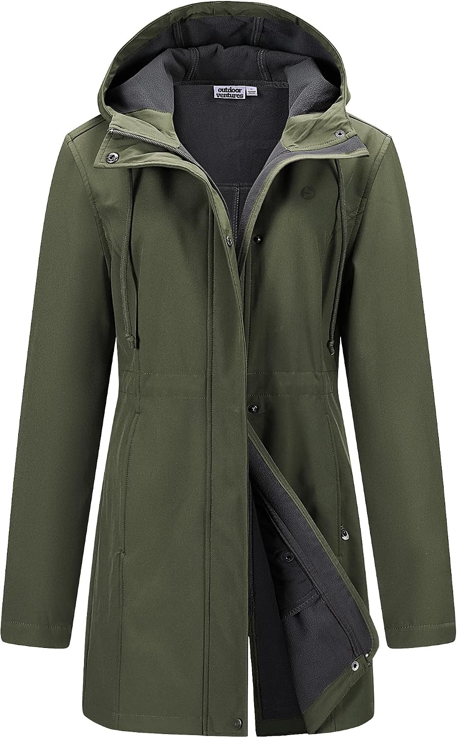 Outdoor Ventures Women's Waterproof Fleece Lined Hooded Softshell Rain Coat | Amazon (US)