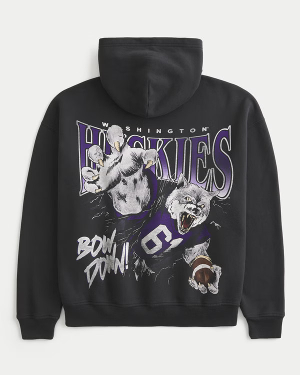 Men's Boxy University of Washington Huskies Graphic Hoodie | Men's Graphics Shop | HollisterCo.co... | Hollister (US)