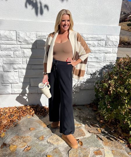 ♥️Opera’s favorite things…🎁
Spanx Air essentials wide leg pant tts

🚨 SAVE 10% off all Spanx with my CODE: DEARDARCYXSPANX
Great free shipping and returns too

Way to wear♥️ 
Pumiey body suit tts 
Stripe sweater cardigan  size down
Dupe Ugg Sherpa platform mini bootie $79 verses $160 and identical 

Stanley tumbler 40oz  

All great gift ideas🎁🎄

#LTKshoecrush #LTKGiftGuide #LTKstyletip