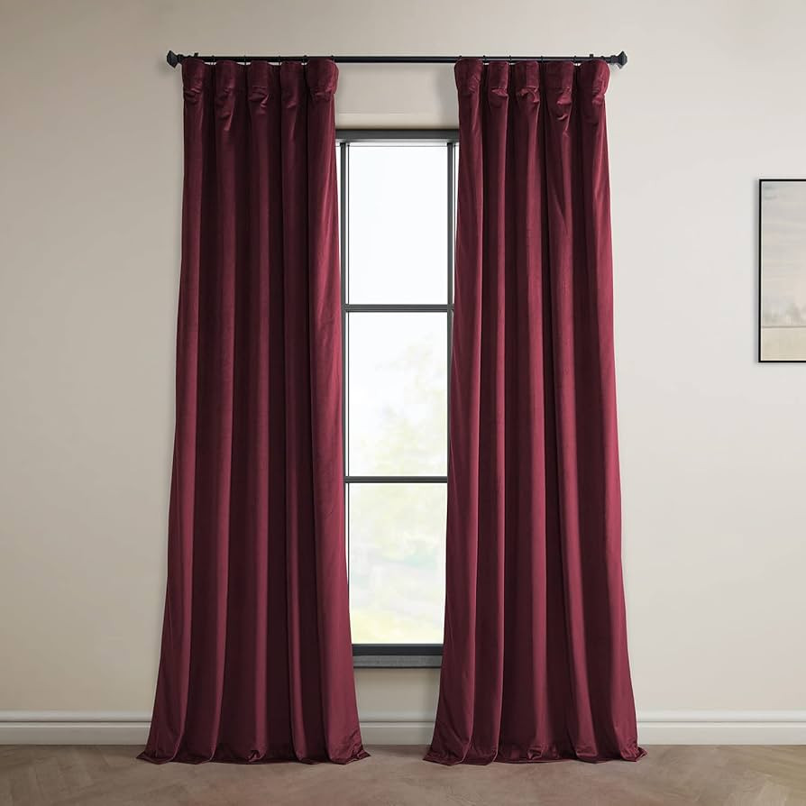 HPD Half Price Drapes Heritage Plush Velvet Curtains 108 Inches Long Room Darkening Curtains for ... | Amazon (US)