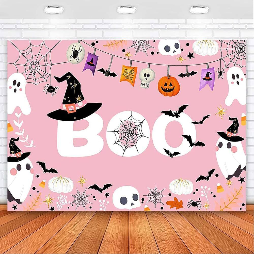 Amazon.com : Avezano Halloween Boo Backdrop Spooktacular Ghost Spiderweb Bat Halloween Baby Showe... | Amazon (US)