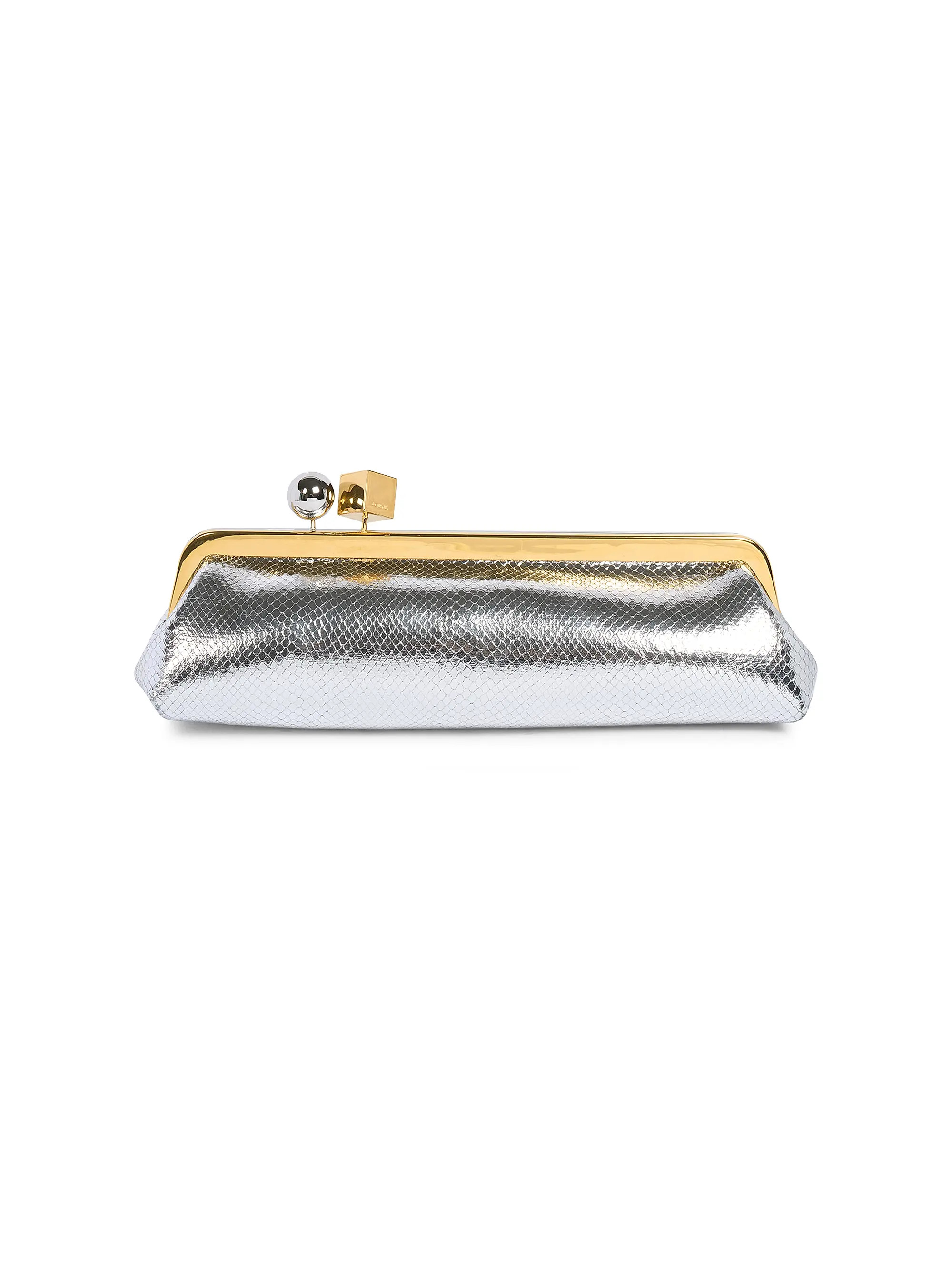 Jacquemus La Pochette Salon Metallic Leather Convertible Clutch | Saks Fifth Avenue | Saks Fifth Avenue