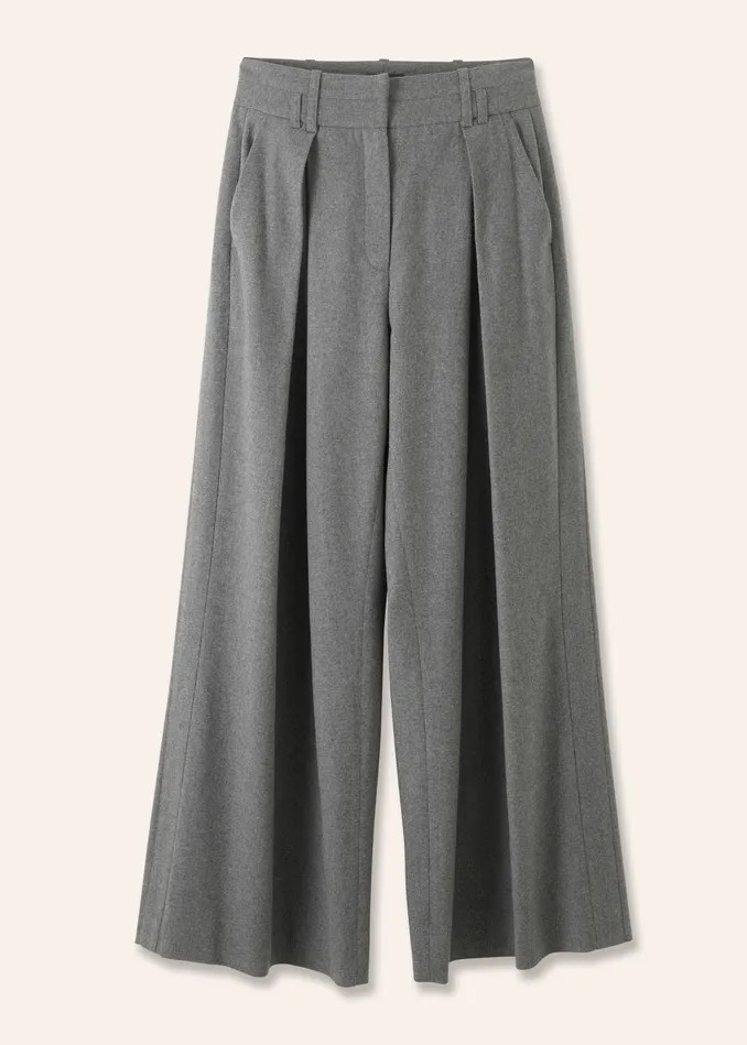 Flannel High-Waisted Wide-Leg Trouser | ME+EM Global (Excluding US)
