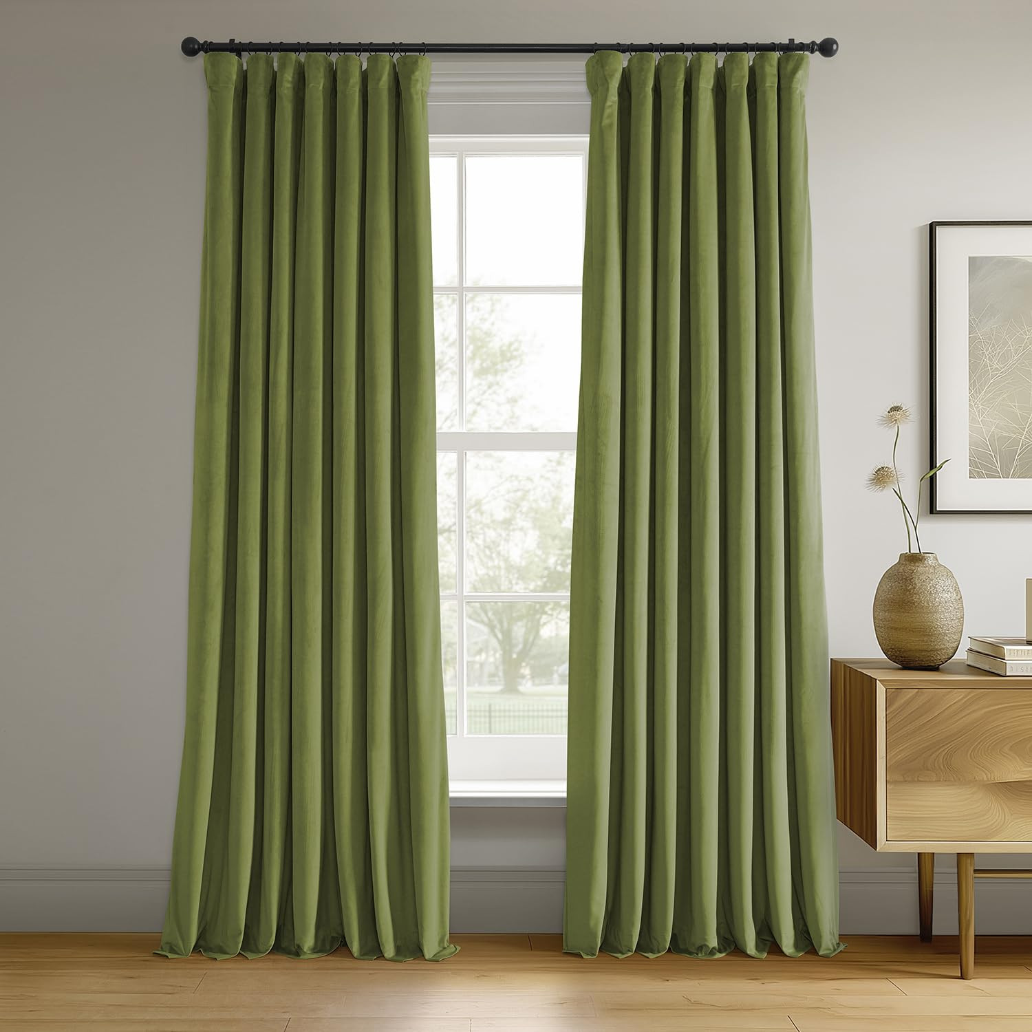 HPD Half Price Drapes Signature Velvet Thermal Blackout Curtains for Living Room 96 Inch Long (1 ... | Amazon (US)