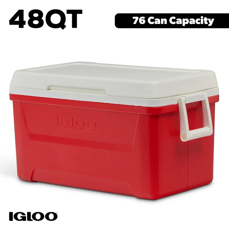 Igloo 48 QT Laguna Hard Sided Ice Chest Cooler, Red | Walmart (US)