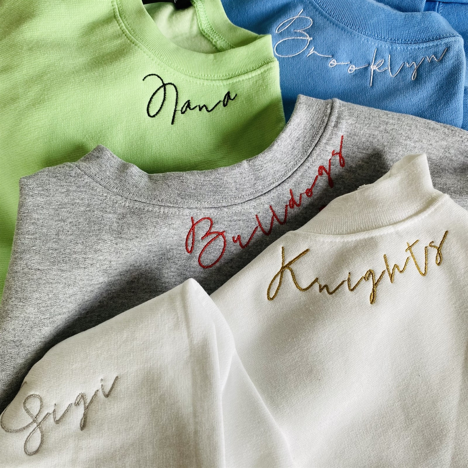 Custom Name Embroidered Crews | Jane
