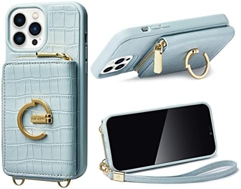 CUSTYPE for iPhone 13 Pro Max Case Wallet with Card Holder for Women,Crossbody Case with Strap Wr... | Amazon (US)