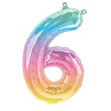 Northstar 16" Number 6-Jelli Ombre (Airfill Foil Balloon, Multicolor | Amazon (US)