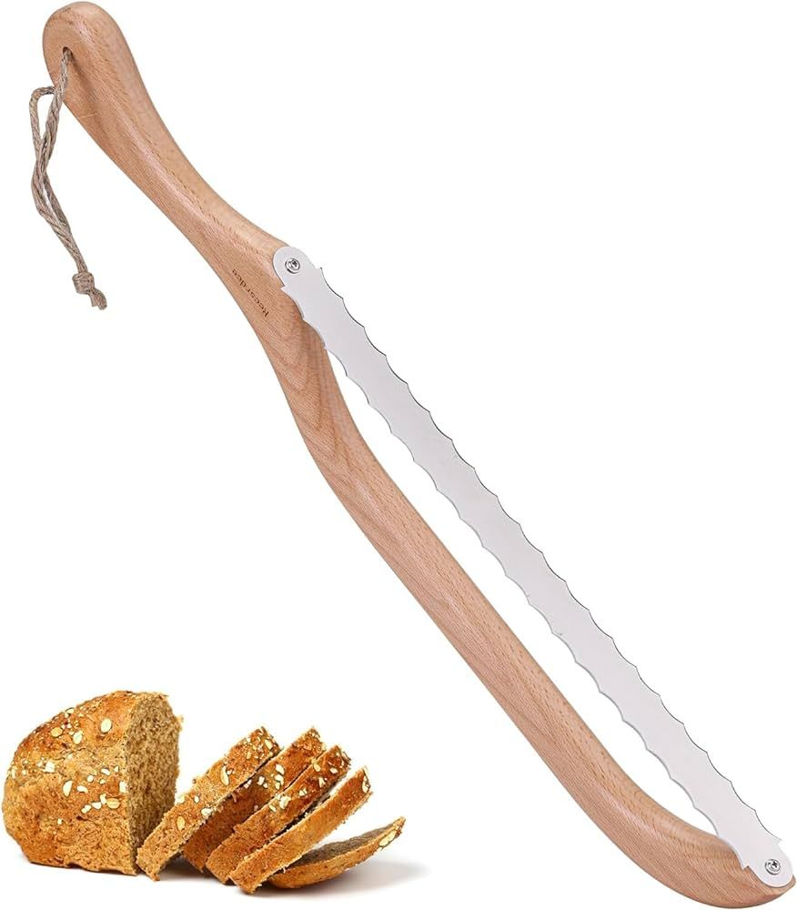 Recsrdce Bread Bow Knife， bread knife for homemade bread，sourdough bread knife,15.6" Serrated... | Amazon (US)