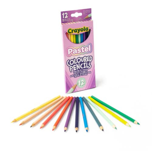 CRAYOLA Pastel Coloured Drawing Pencils, Pack of 12, for School and Leisure, Assorted Pastel Colours | Amazon (US)