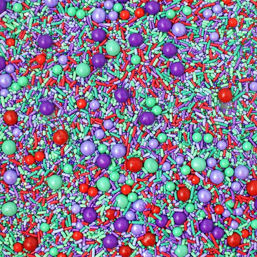 Mermaid Princess Sprinkles Mix | Lavender Dark Green Red Teal Sprinkles Colors | For Girls Birthd... | Amazon (US)