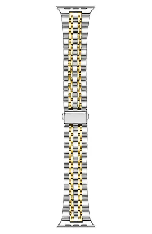 The Posh Tech POSH TECH Rainey Silver/Gold Stainless Steel Band for Apple Watch in Silver/gold/silver at Nordstrom, Size 40Mm | Nordstrom