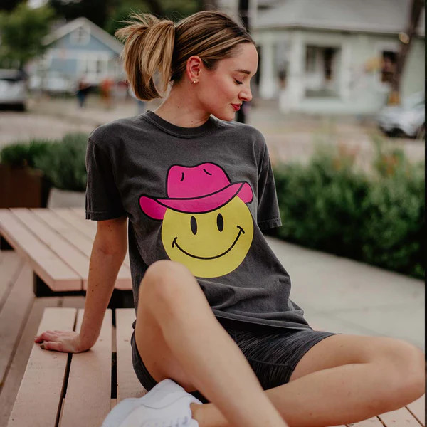 Cowboy Happy Face Western Graphic Tee | Katydid.com