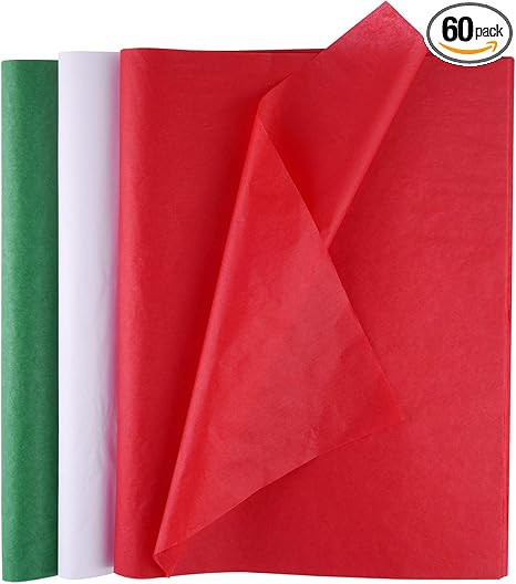 MIAHART 60 Christmas Tissue Paper Sheets 50 * 35cm Christmas Wrapping Paper for DIY and Craft Gif... | Amazon (US)