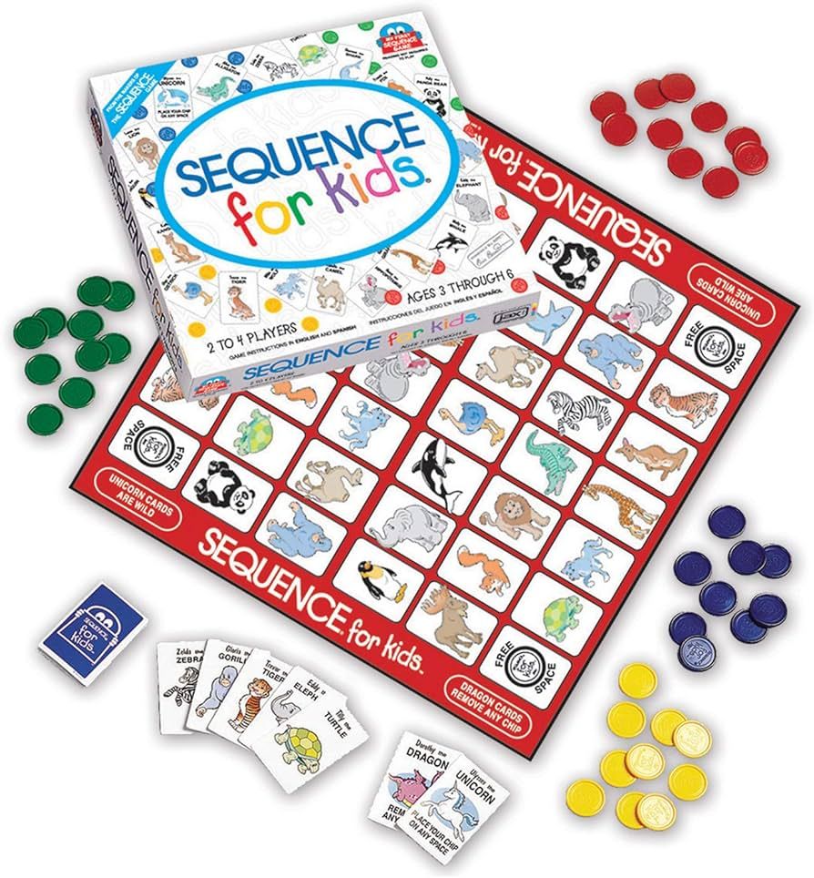 SEQUENCE for Kids -- The 'No Reading Required' Strategy Game by Jax, Multi Color, 11 inches (2-4 ... | Amazon (US)
