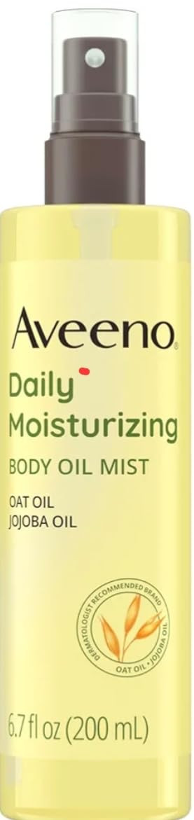Aveeno Daily Moisturizing Dry Body Oil Mist with Oat and Jojoba Oil for Dry, Rough Sensitive Skin, Nourishing & Hypoallergenic Body Spray, Paraben-, Silicone- & Phthalate-Free, 6.7 fl. oz | Amazon (US)