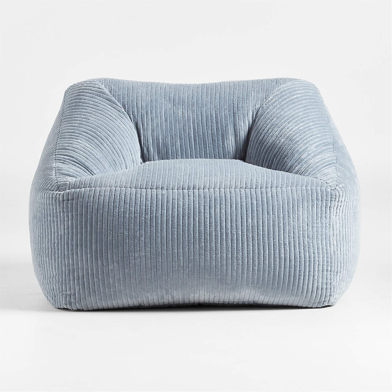Smoke Blue Velvet Corduroy Kids Lounge Chair + Reviews | Crate & Kids | Crate & Barrel