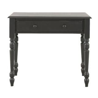 Carolina Cottage 34 in. Rectangular Antique Black Writing Desk with Keyboard Tray 3419-AB - The H... | The Home Depot