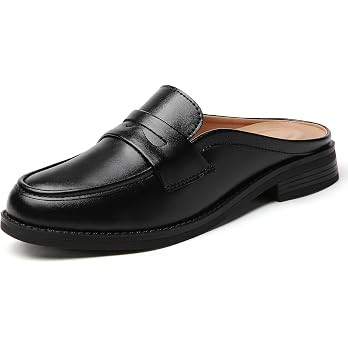 Penny Loafer Mules for Women Comfortable Low Heel Slip On Ladies Flat Shoes | Black Loafers Women... | Amazon (US)