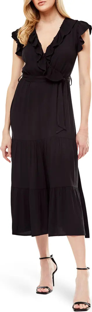 Marylin Ruffle Crepe Maxi Dress | Nordstrom Rack