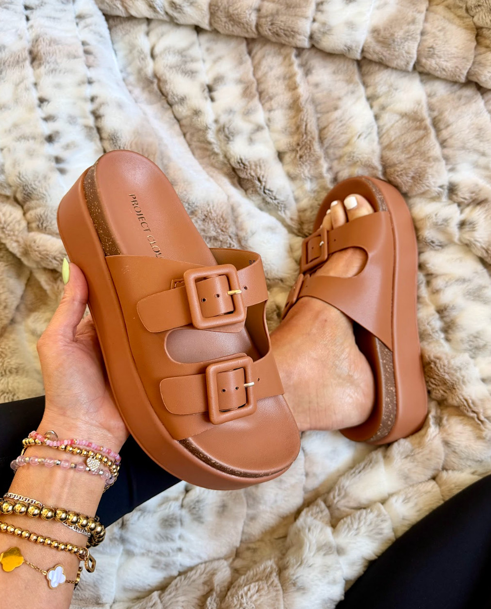Just got these comfy sandals and loving them! I like that they give me a little height while still being comfy!! Sizing: TTS 

 #LTKSeasonal #LTKOver40 #LTKSaleAlert