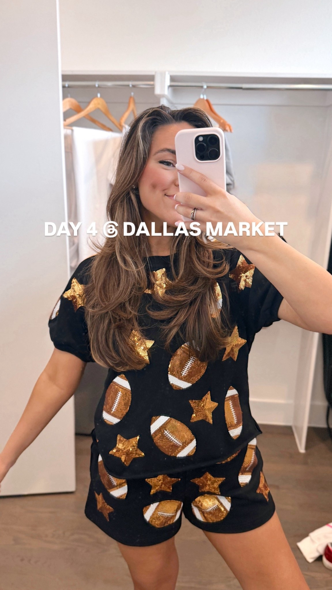 New Orleans Saints game day outfit, black and gold game day outfit sequin football 