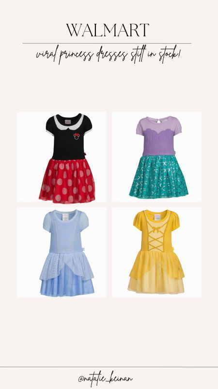 Viral princess dresses from Walmart! Halloween costumes, princess costume, Ariel, Minnie Mouse, Cinderella, belle 

#LTKkids #LTKHalloween #LTKstyletip