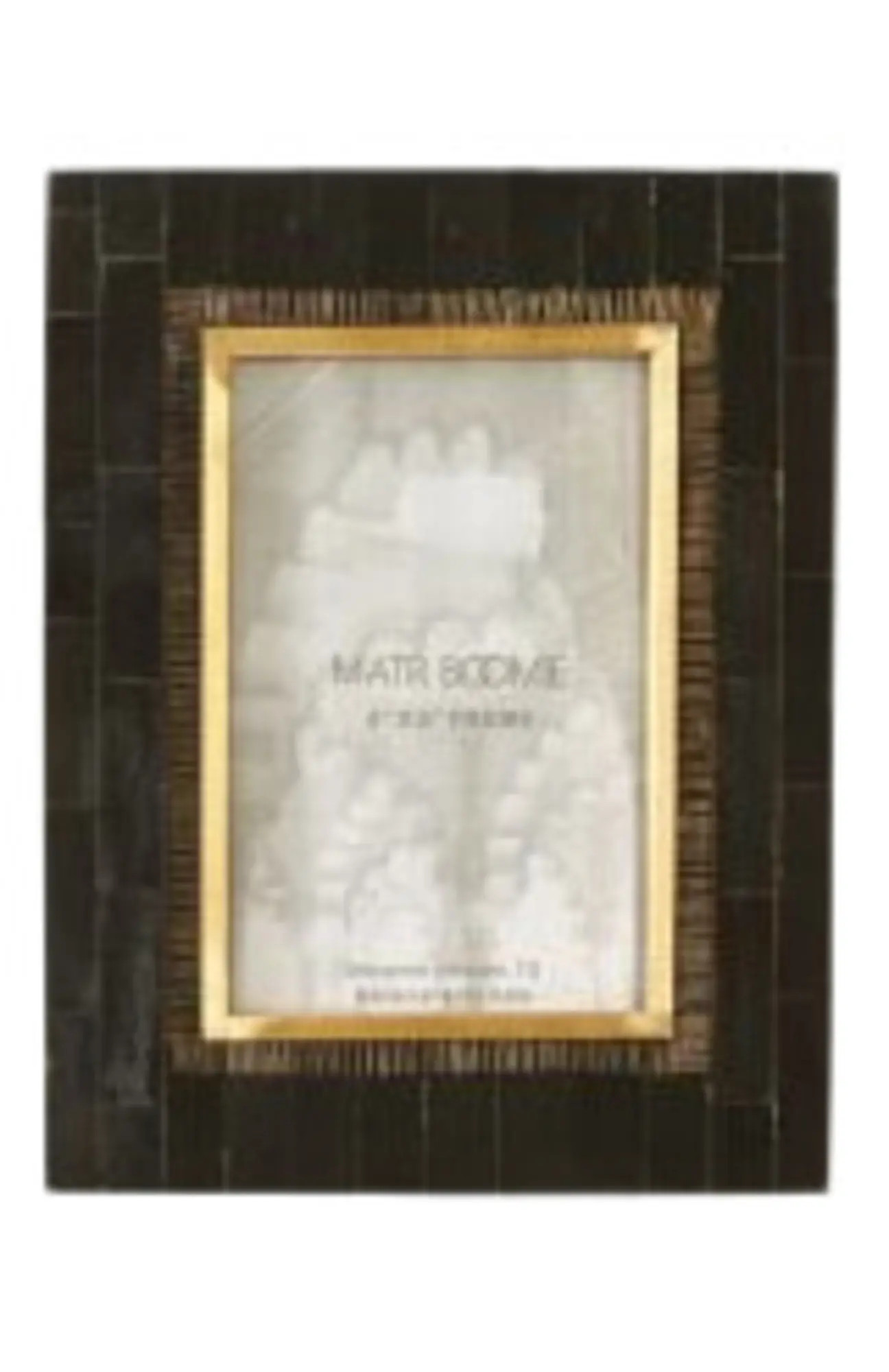 Matr Boomie Andhera Black Picture Frame - Carved Horn, Brass Inlay in Black - 4X6 at Nordstrom, Size 5Ft 0In X 7Ft 0In | Nordstrom