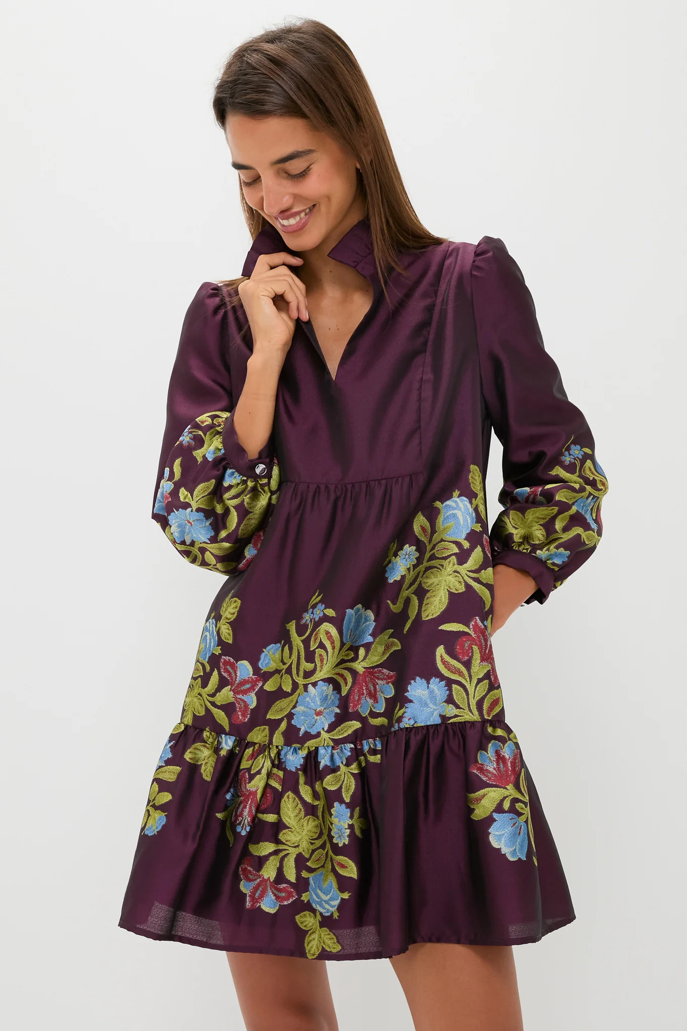 Winetasting Dianthus Jacquard Palmerston Dress | Tuckernuck (US)