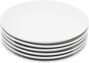 Miicol Durable Porcelain 6-Piece Dessert Plate Set, Elegant White Serving Plates (6-inch dessert ... | Amazon (US)