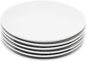 Miicol Durable Porcelain 6-Piece Dessert Plate Set, Elegant White Serving Plates (6-inch dessert ... | Amazon (US)