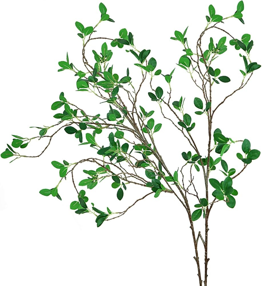 Ollain 43" Artificial Greenery Stems Plants Faux Leaf Green Eucalytus Branches Ficus Twig Fern Fa... | Amazon (US)