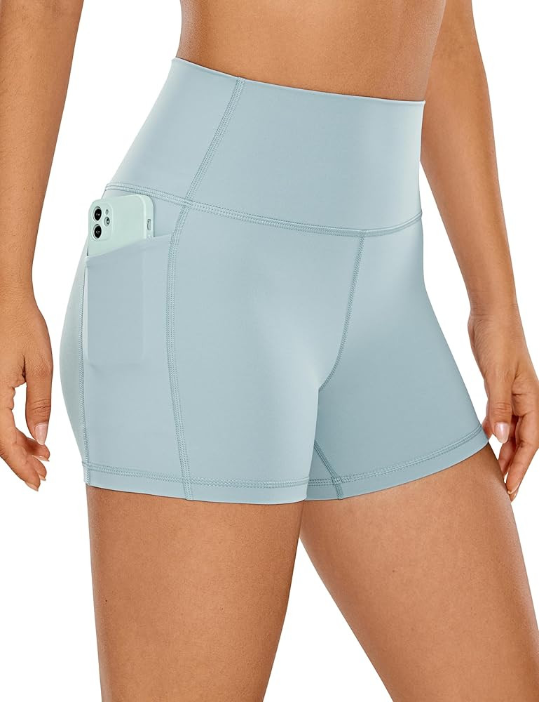 CRZ YOGA Women's Naked Feeling Biker Shorts - 4''/ 5''/ 6''/ 8'' High Waisted Yoga Gym Spandex Sh... | Amazon (US)