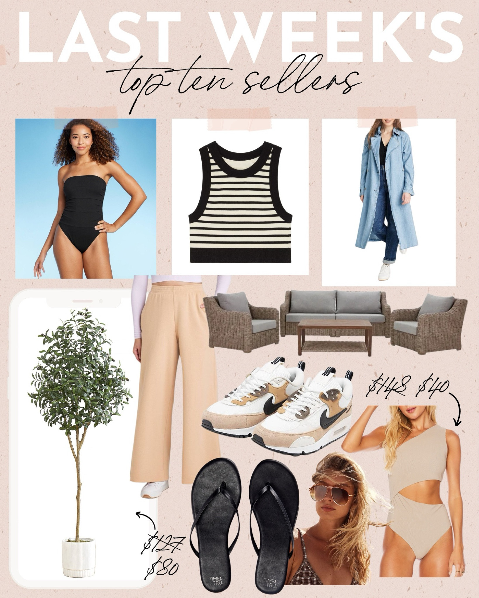 Last Week’s Top Sellers✨
spring home, spring refresh, vacation outfits, resort wear, target spring arrivals, nike sneakers, walmart shoes, walmart home

#LTKstyletip #LTKhome #LTKswim