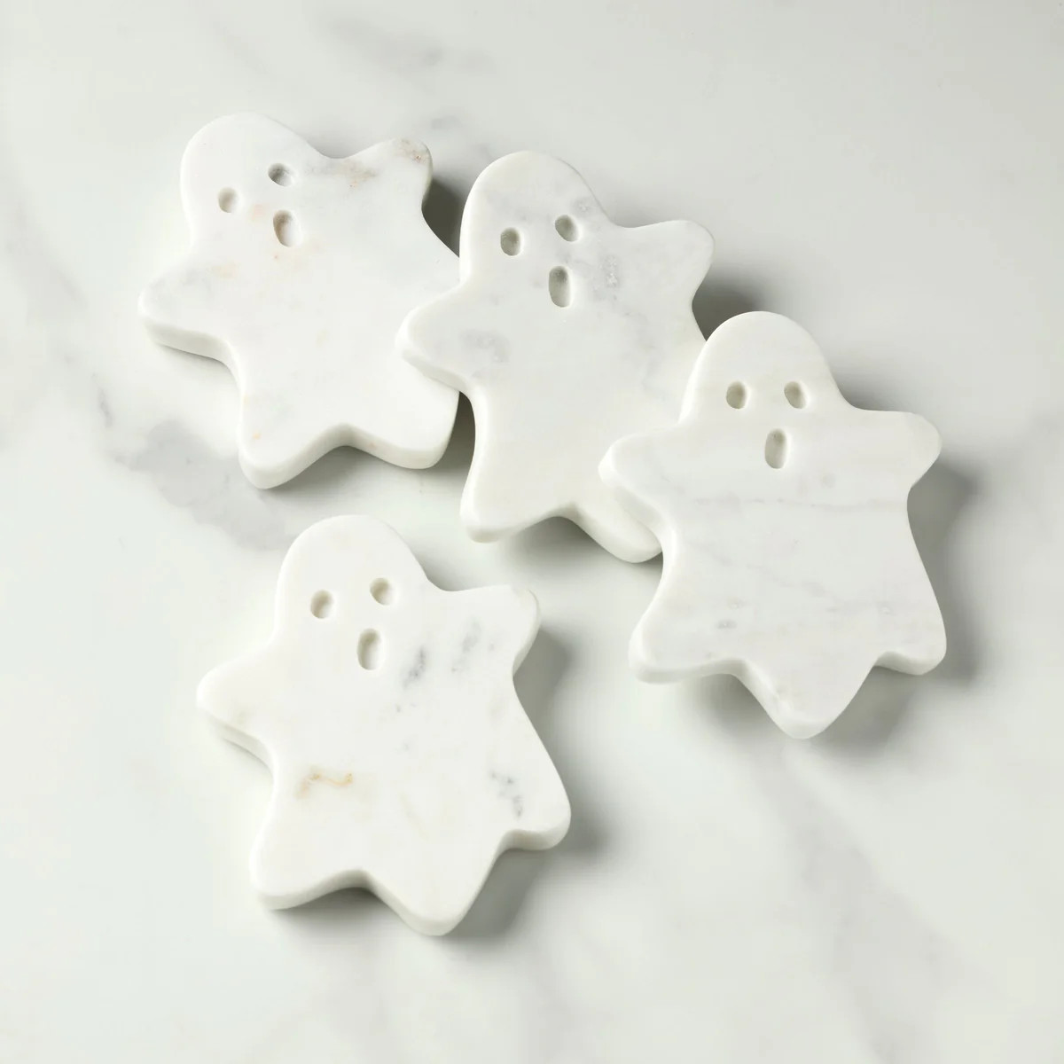 White Marble Ghost Coasters, Set of 4 | Lenox