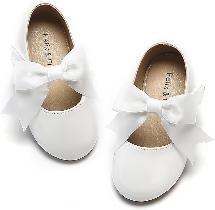Felix & Flora Toddler Flower Girl Dress Shoes - Girl Ballet Flats Party School Shoes Wedding | Amazon (US)
