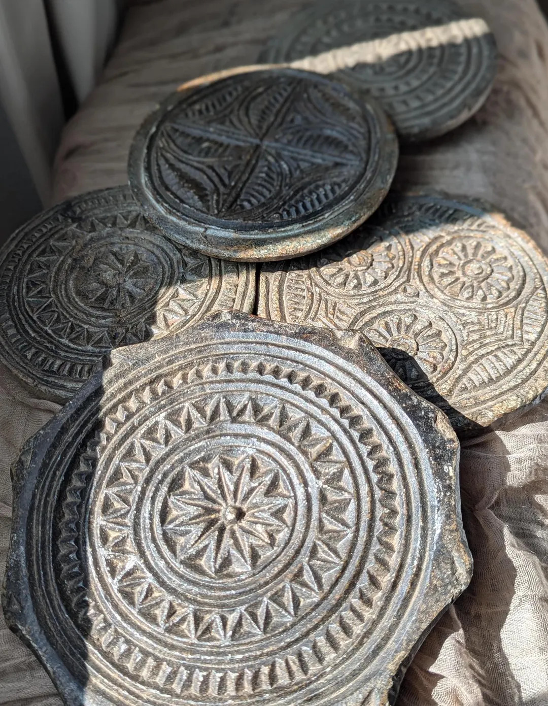 Vintage biscuit molds/ antique black stone cookie mold | Etsy (US)