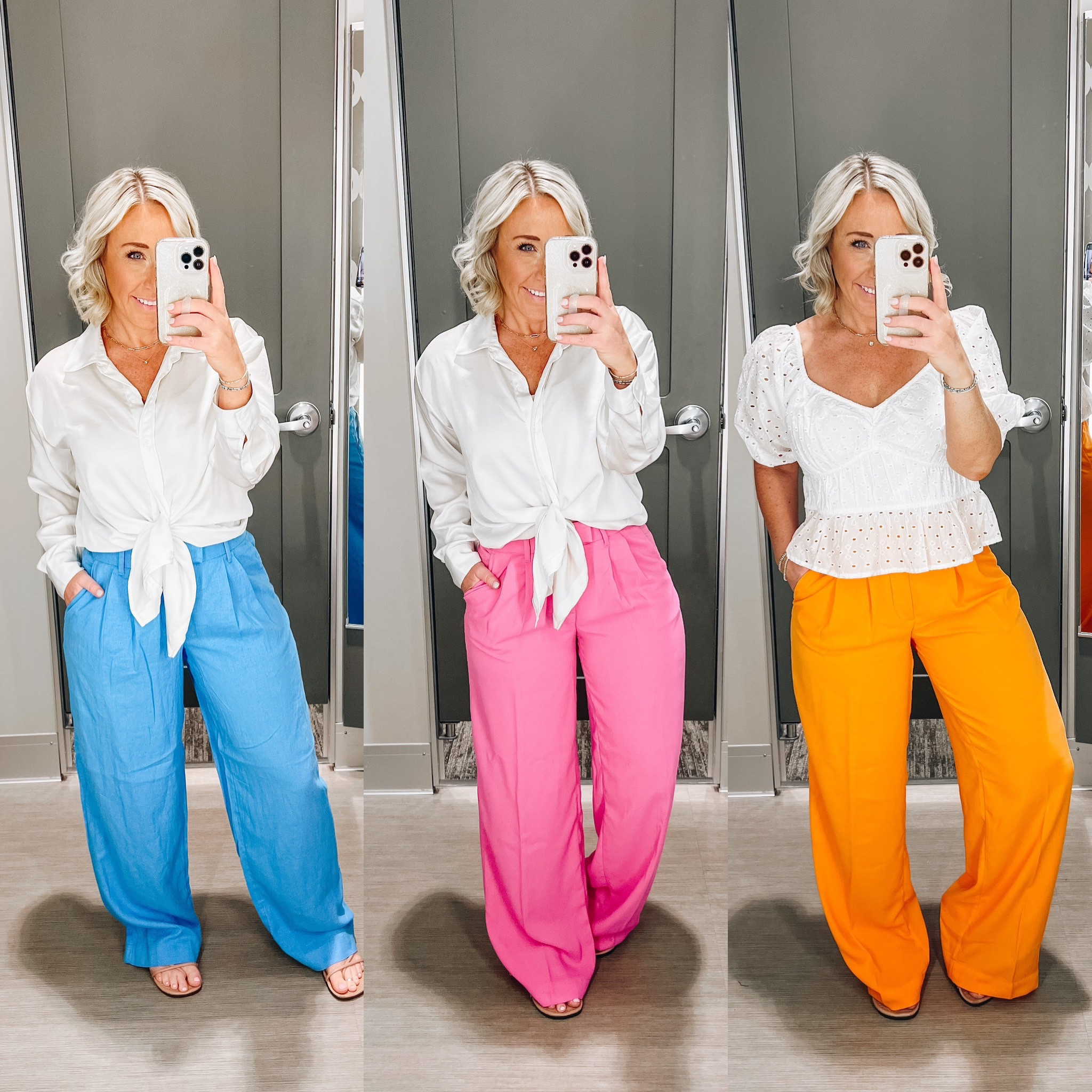 Fun wide leg trousers for work - fit tts (I need a 6, though some of these are a 4 bc that’s what they had & it was tight). Also, would be best with heels for me (or hemmed) as I’m 5’2.
Button down shirt  (not target) - size small. 50% off. 
Eyelet top - size large but needed a medium.

#LTKworkwear #LTKunder50 #LTKSeasonal