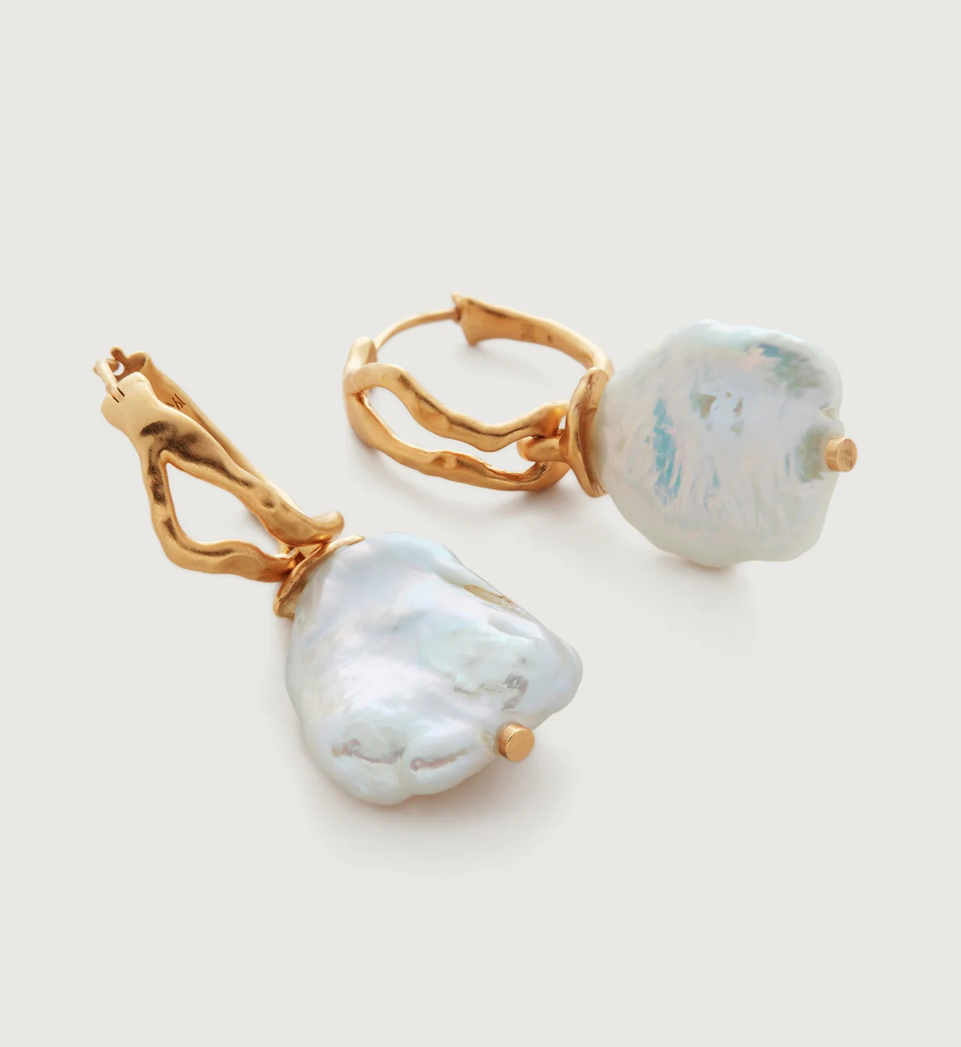Amy Powney Keshi Pearl Large Hoop Earrings | Monica Vinader (Global)