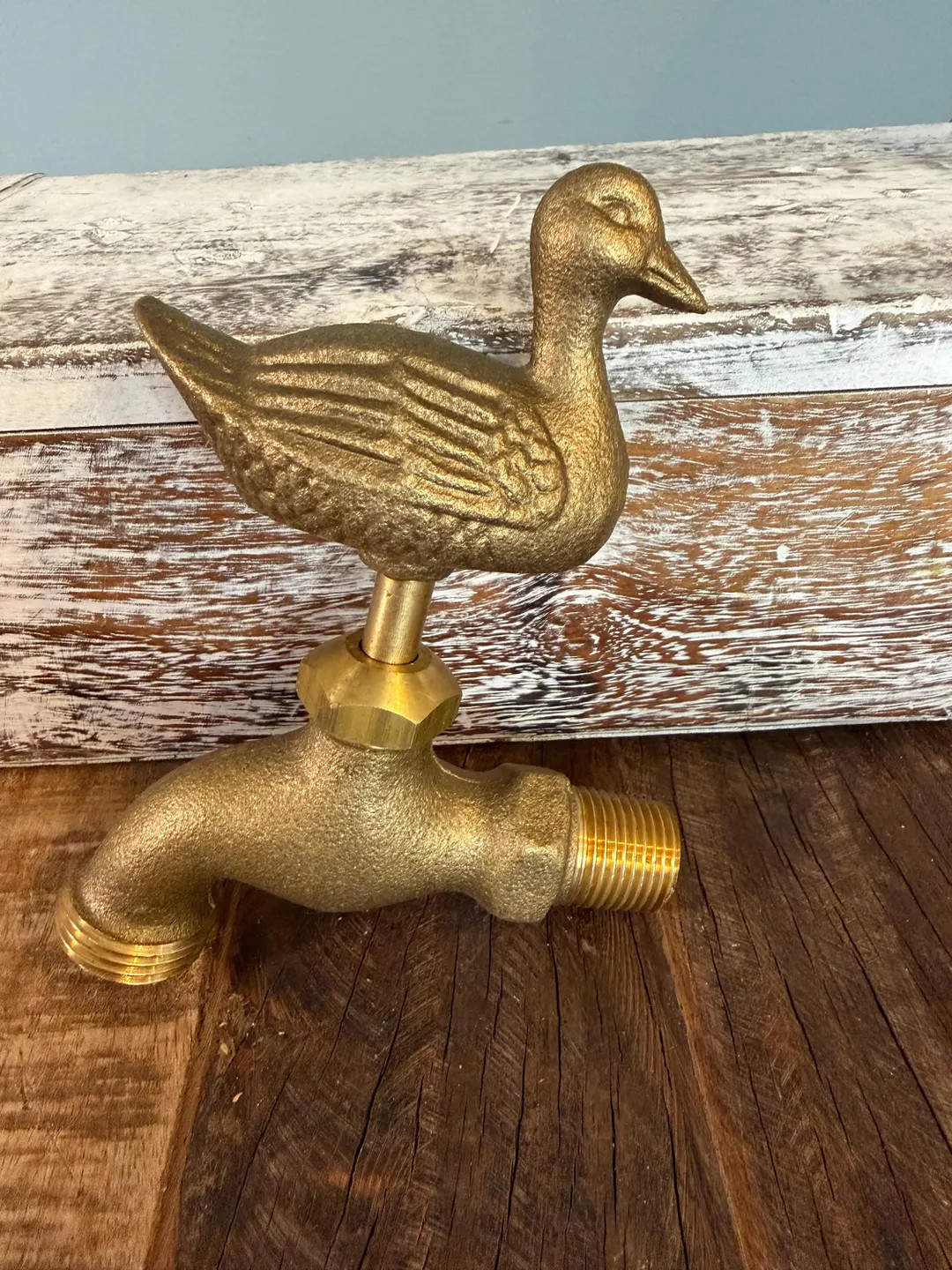 Vintage Brass Duck Garden Faucet Spigot | 1/2” Outdoor Water Tap | NOS in Box | Farmhouse Yard ... | Etsy (US)