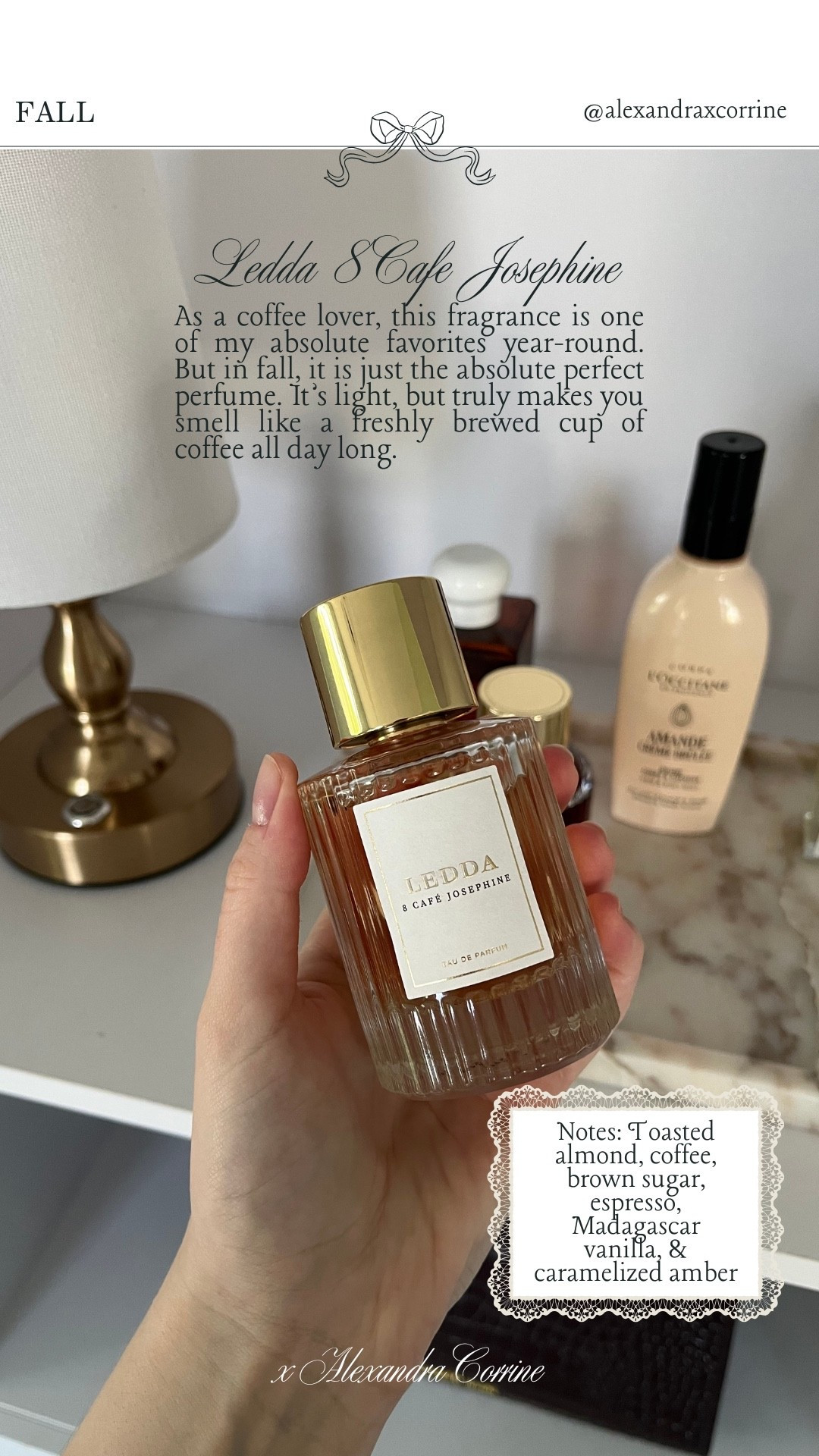 My fall & winter perfume collection 🤎 All of the cozy gourmand scents in my perfume collection for the fall & winter seasons 🥐🍂

Perfume, fragrance, fall aesthetic, cozy aesthetic, capsule perfume collection, body mist, LEDDA, Jo Malone, the 7 virtues, loccitane, gourmand, bakery

#LTKSeasonal #LTKBeauty