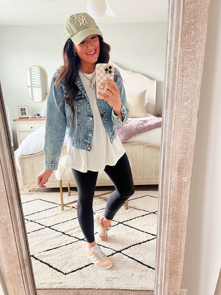 • small jacket 
• medium tee 
• size 6 leggings 
• sneakers true to size - if between sizes, you could size down 

#LTKfindsunder50 #LTKstyletip #LTKSeasonal